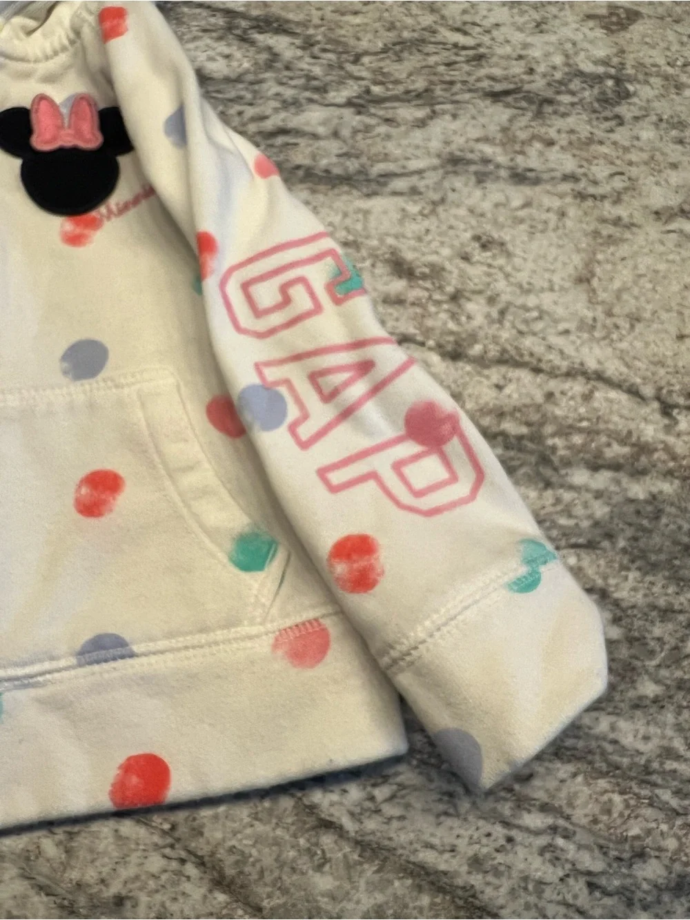 Gap X Disney Minnie Mouse Cream Polka Dot Hoodie 18-24 months preloved
